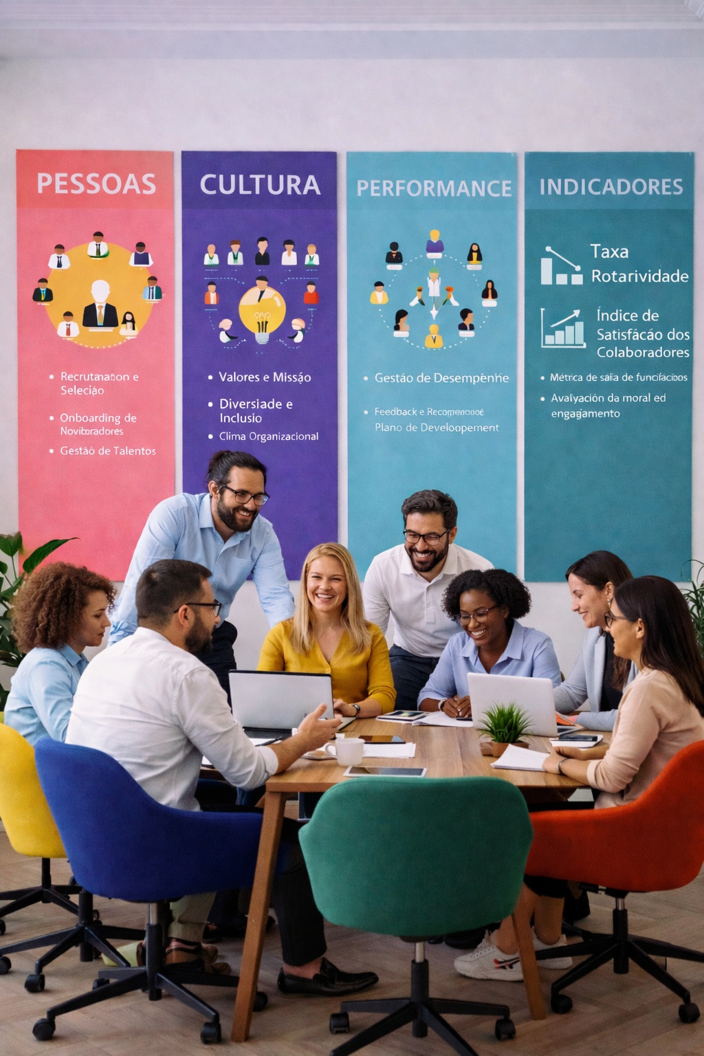 Profissionais de RH em ambiente corporativo